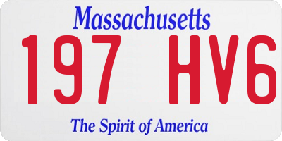 MA license plate 197HV6