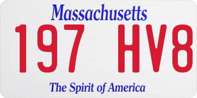 MA license plate 197HV8