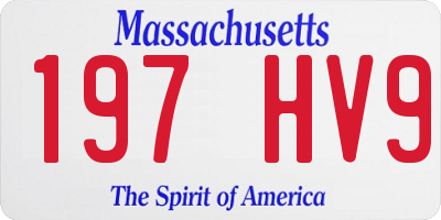 MA license plate 197HV9
