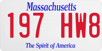 MA license plate 197HW8