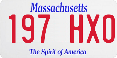 MA license plate 197HX0