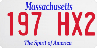 MA license plate 197HX2