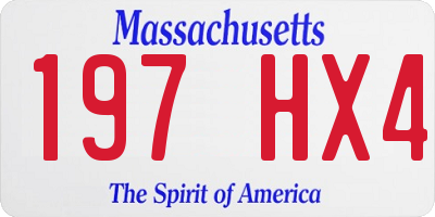 MA license plate 197HX4