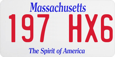 MA license plate 197HX6