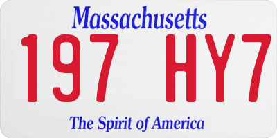 MA license plate 197HY7