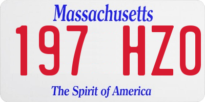 MA license plate 197HZ0