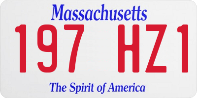 MA license plate 197HZ1
