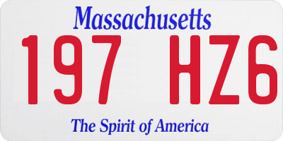 MA license plate 197HZ6