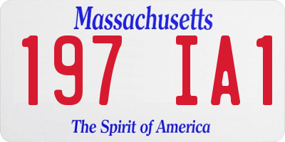 MA license plate 197IA1