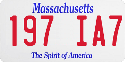 MA license plate 197IA7