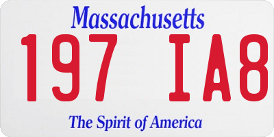 MA license plate 197IA8