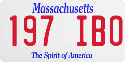 MA license plate 197IB0