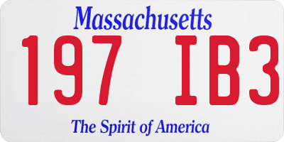MA license plate 197IB3