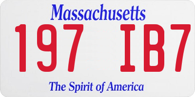 MA license plate 197IB7