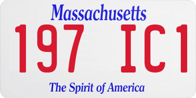 MA license plate 197IC1