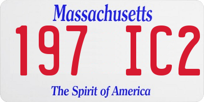 MA license plate 197IC2