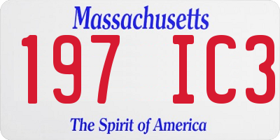 MA license plate 197IC3