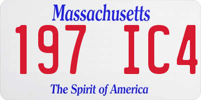 MA license plate 197IC4