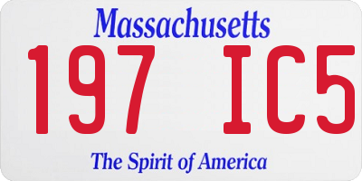 MA license plate 197IC5