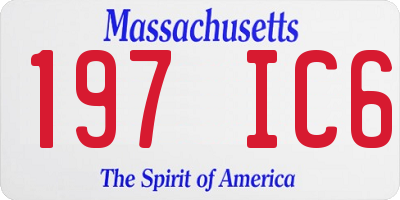 MA license plate 197IC6