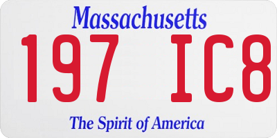MA license plate 197IC8
