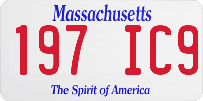 MA license plate 197IC9