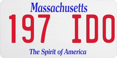 MA license plate 197ID0