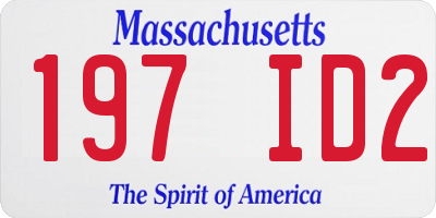 MA license plate 197ID2