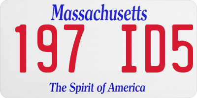 MA license plate 197ID5