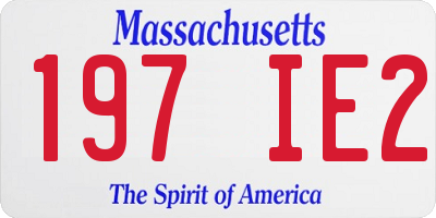 MA license plate 197IE2