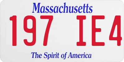 MA license plate 197IE4