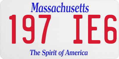 MA license plate 197IE6