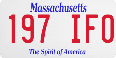MA license plate 197IF0
