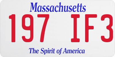 MA license plate 197IF3