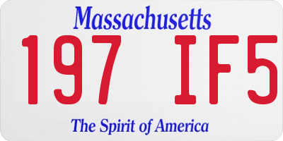 MA license plate 197IF5