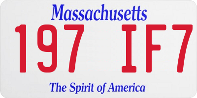 MA license plate 197IF7