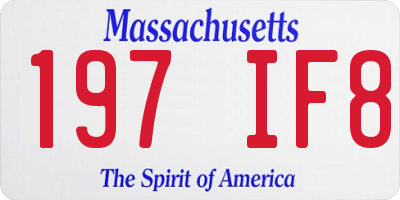 MA license plate 197IF8