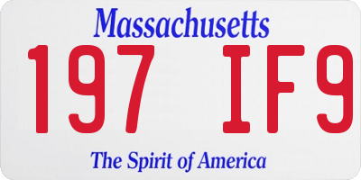 MA license plate 197IF9