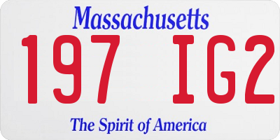 MA license plate 197IG2