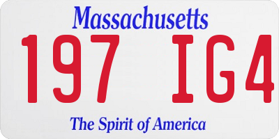 MA license plate 197IG4