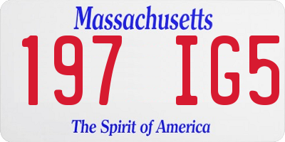 MA license plate 197IG5