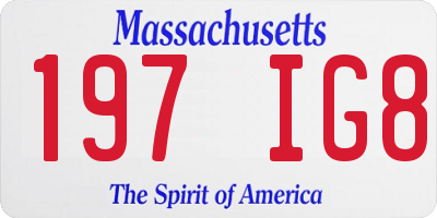 MA license plate 197IG8