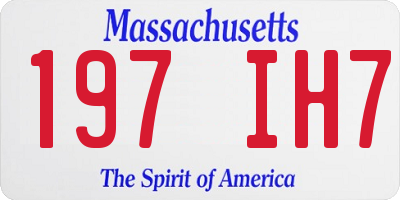 MA license plate 197IH7