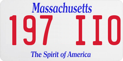 MA license plate 197II0