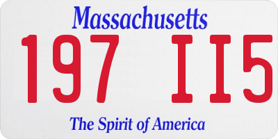 MA license plate 197II5