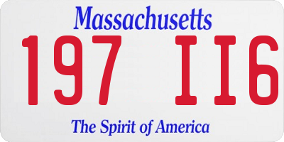 MA license plate 197II6