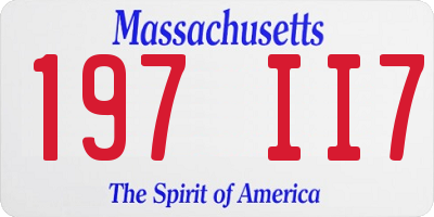 MA license plate 197II7