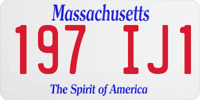 MA license plate 197IJ1