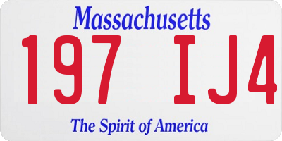 MA license plate 197IJ4