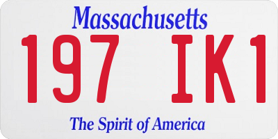 MA license plate 197IK1
